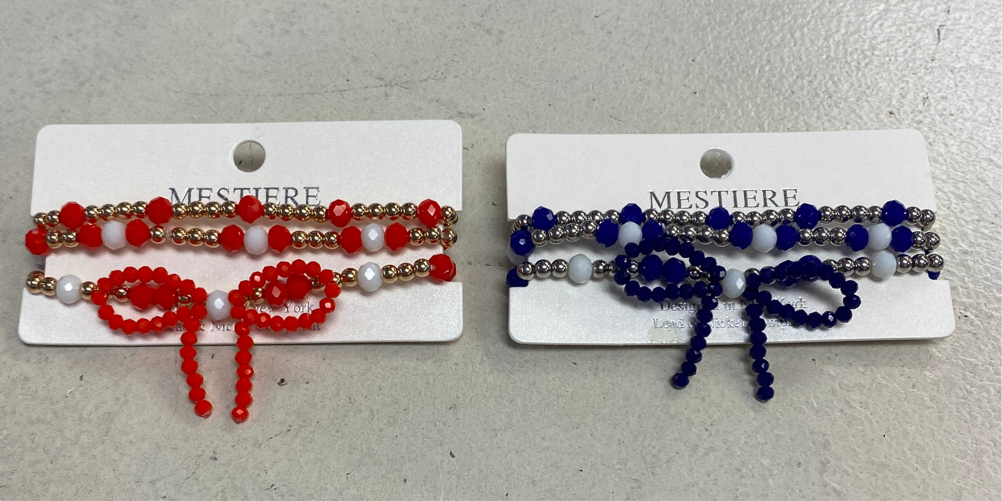 Sports Team Bow Colored Beaded Bracelets