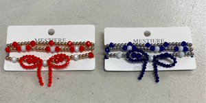 Sports Team Bow Colored Beaded Bracelets