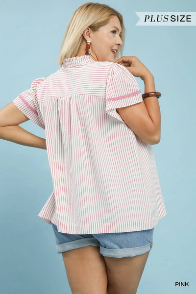 Curvy Marcy Pink Blouse