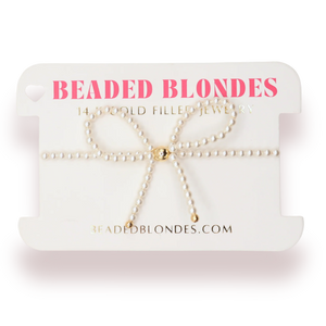 Beaded Blondes Pearl Bow Bracelet