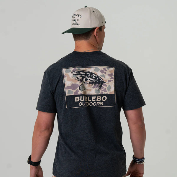 Burlebo SS Tee-Camo Big Fly:Heather Black