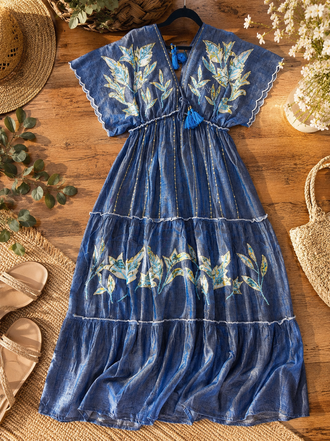 blue willow dress Maxi Joseph Ribkoff Gold Chain-Link Color:Mocha (Tan) A dreamy blue and CATEGORY::Holiday Dressing