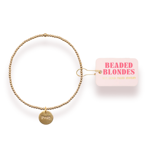 Beaded Blondes Pray Charm Bracelet
