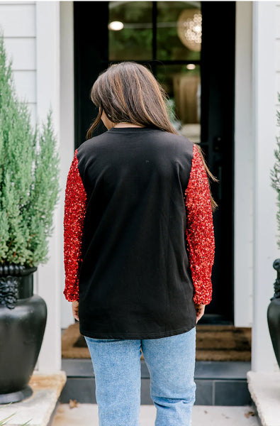 Layerz Sparkle Top- Cowboy Santa