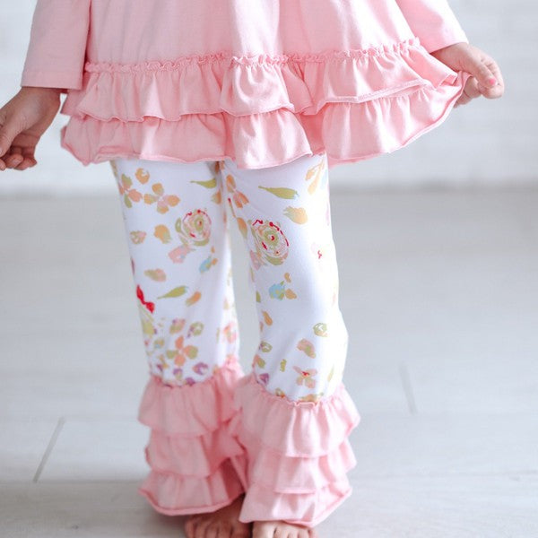 Girls Light Floral Ruffle Set