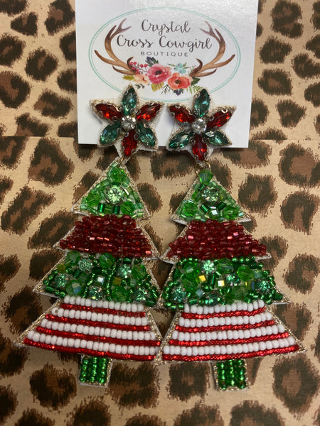 Sequins Christmas Tree Earrings