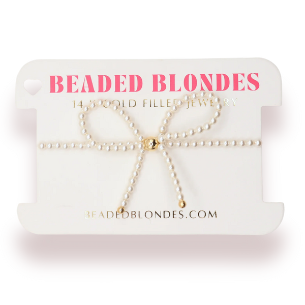 Beaded Blondes Pearl Bow Bracelet