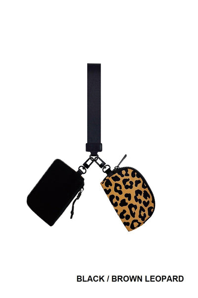 Dual Pouch Wristlet Keychain