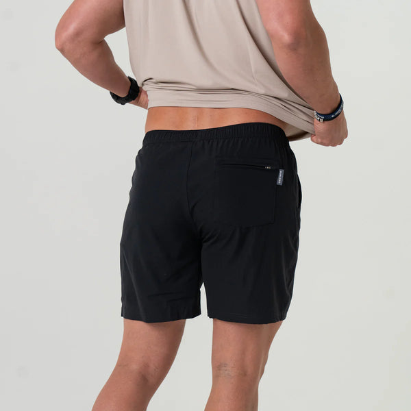 Burlebo Athletic Shorts - Heather Black w/ retro duck camo Pockets and Lining
