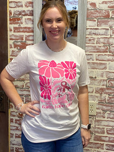 Faith, Hope, Cure Flowers-Cancer Tee