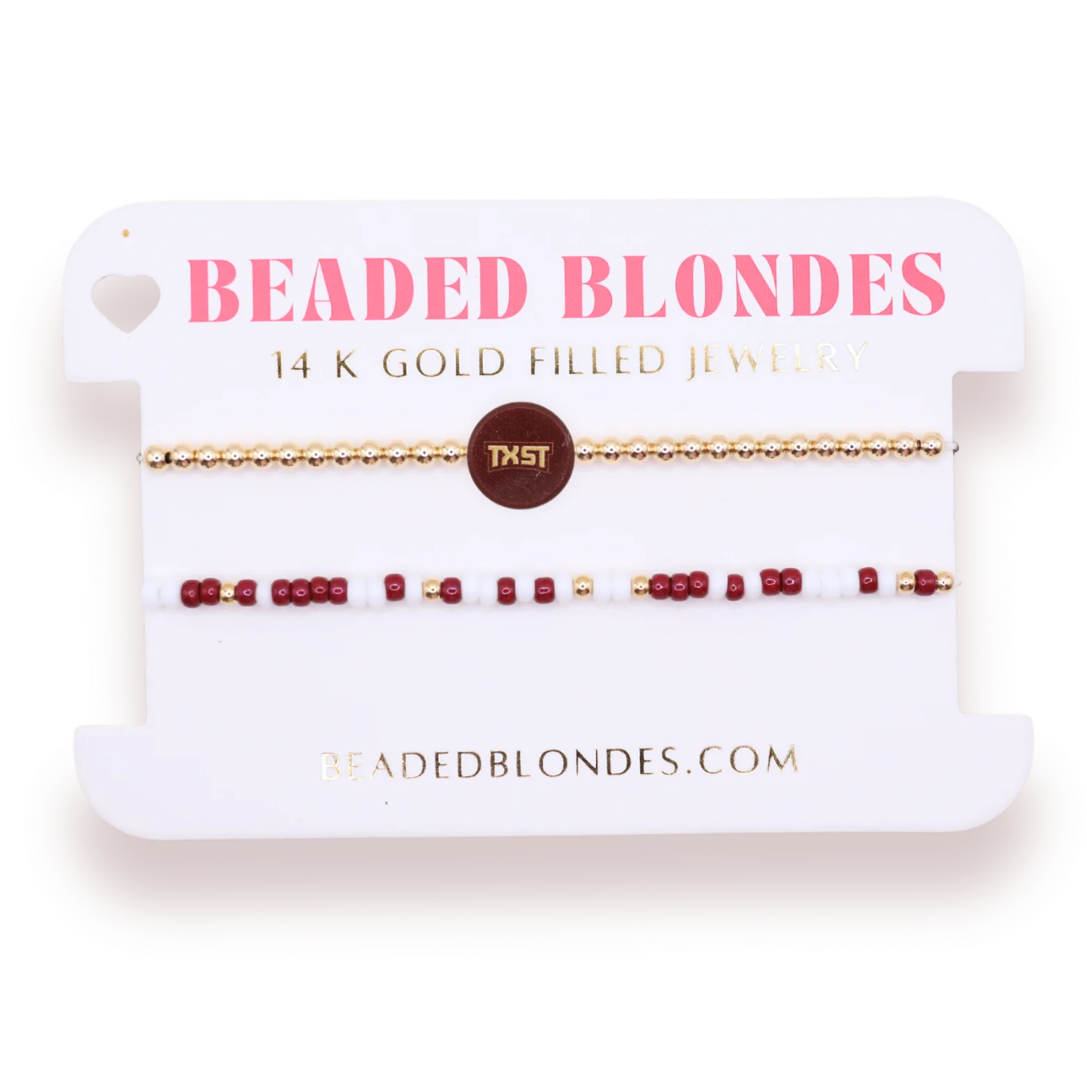 Beaded Blondes Texas State + Sprinkle Logo Bracelet Stack of 2