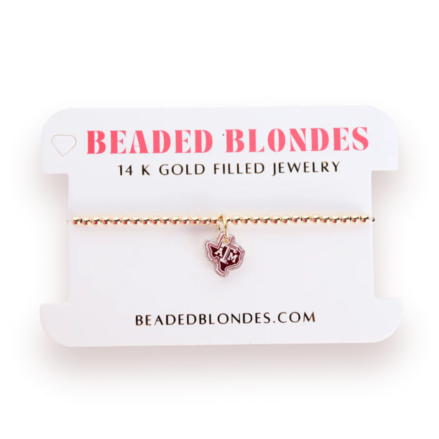 Beaded Blondes A&M Charm Bracelet