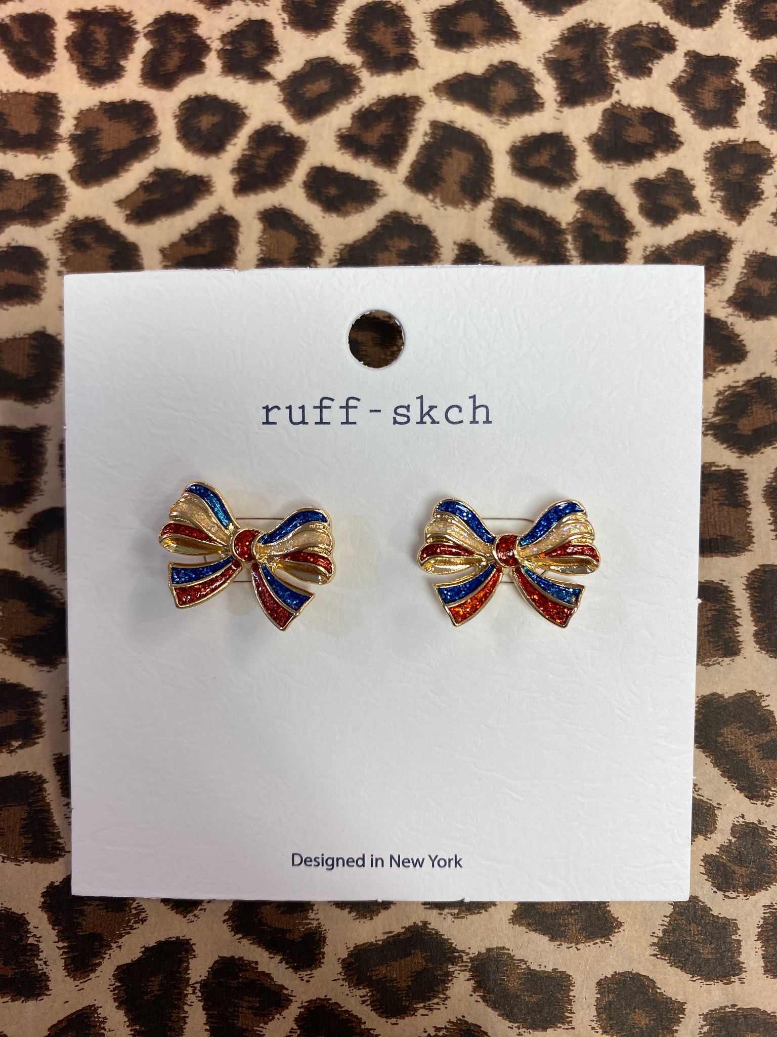 USA Bow Stud Earrings