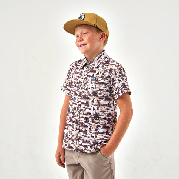Burlebo Youth Performance Button Up - Brush Country