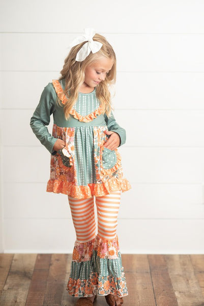 Girls Fall Ruffle 2 Piece Set