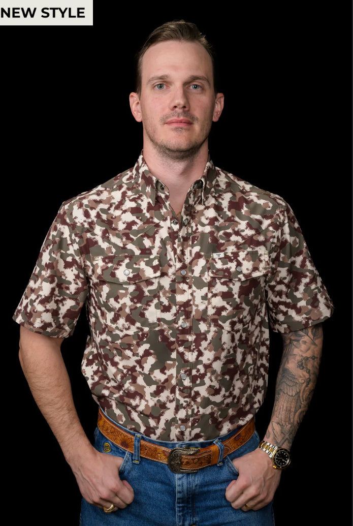 Ferrell Camo Lite Short Sleeve Snap