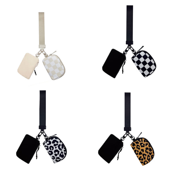 Dual Pouch Wristlet Keychain