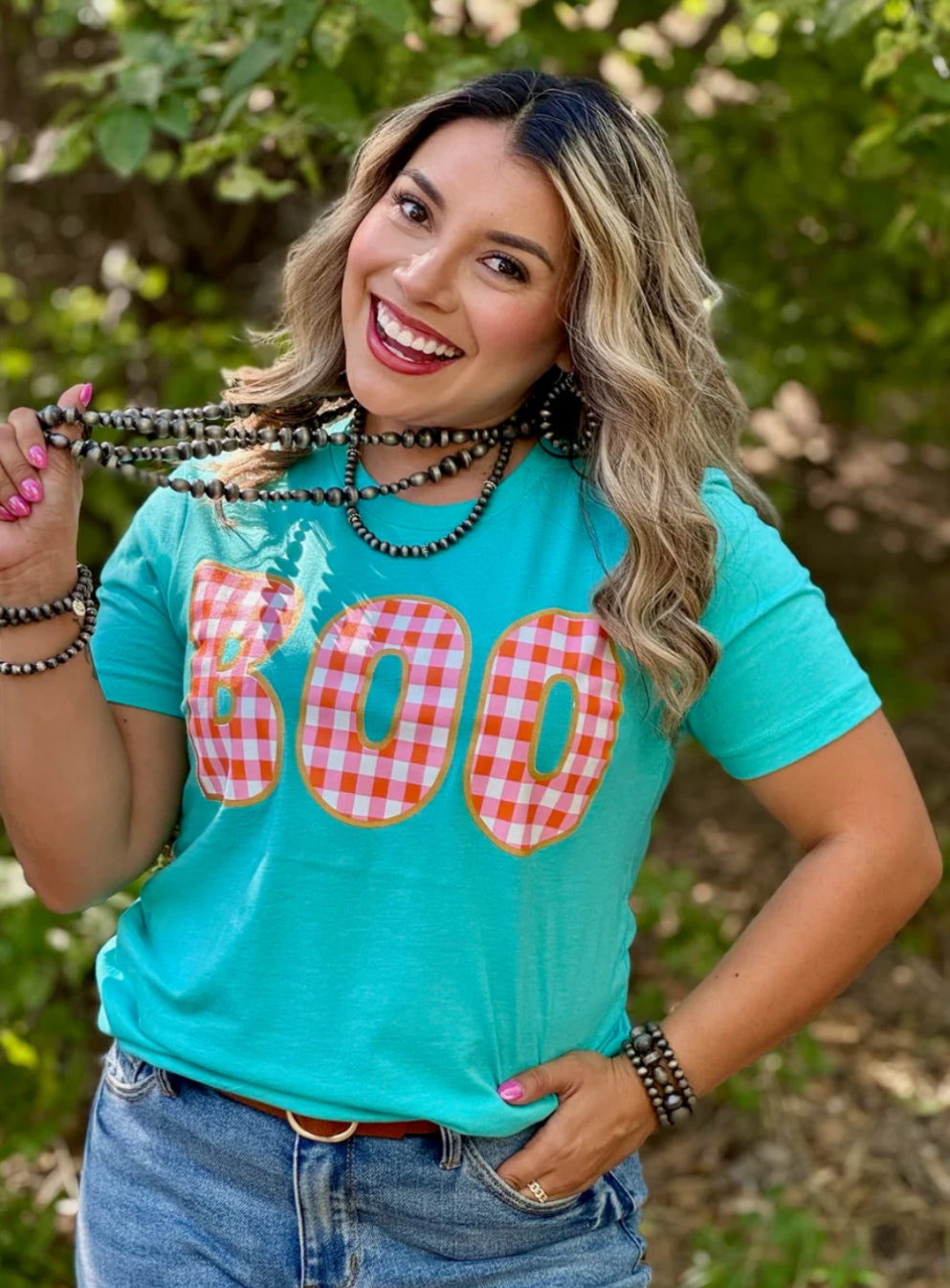 Texas True Checkered Boo Tee