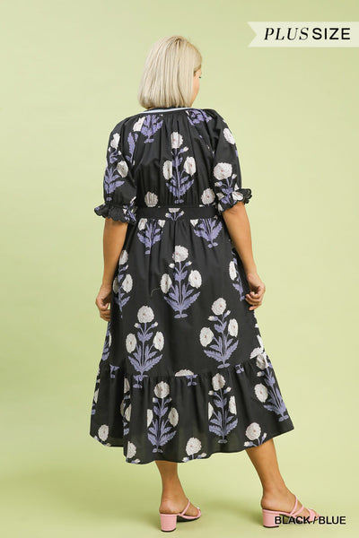 Curvy Blue Thistle Dress