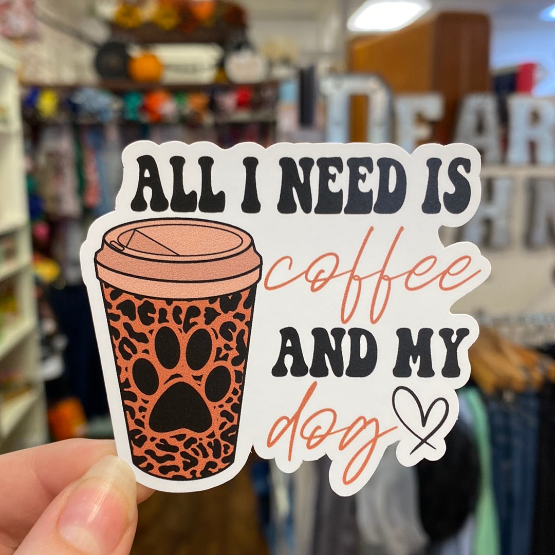 Coffee and My Dog Sticker