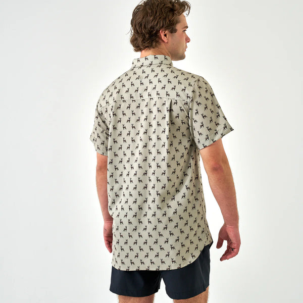 Burlebo Performance Button Up Whitetail Green