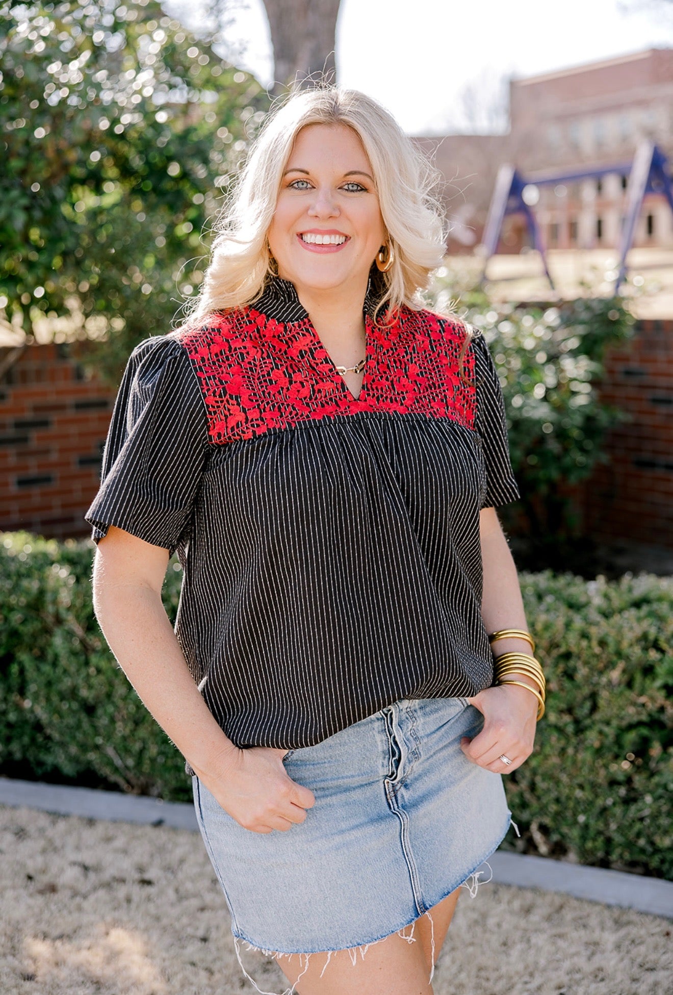 Layerz Reece Top-Black/Red