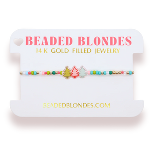 Beaded BlondesTree Trio Holiday Bracelet
