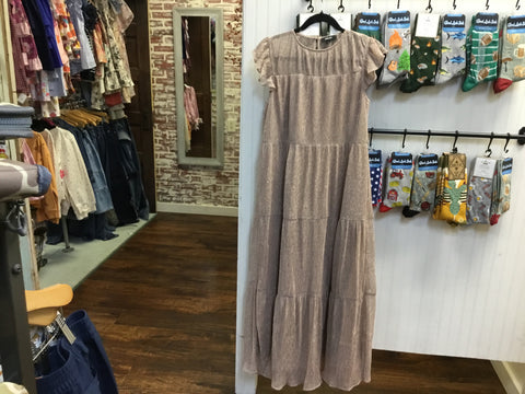 Tiered Pleated Maxi Dress