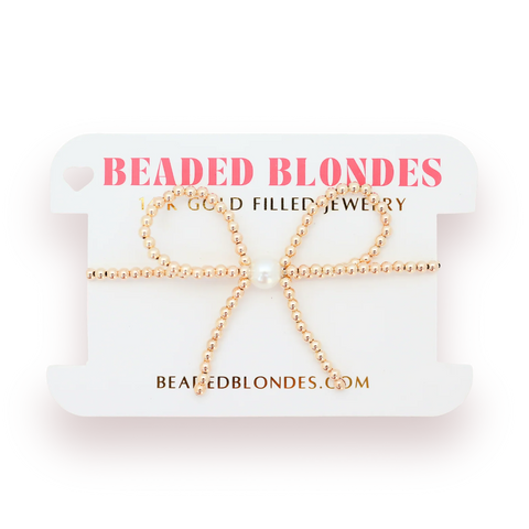 Beaded Blondes Gold Bow Bracelet