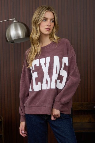 Texas Long Sleeve Burgundy