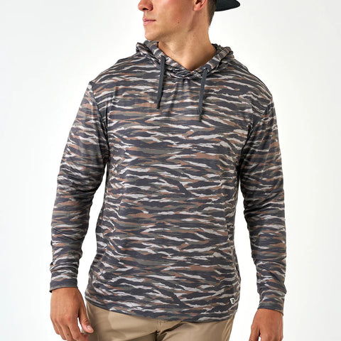 Burlebo Performance Hoodie- Tiger Stripe Camo- Wetland