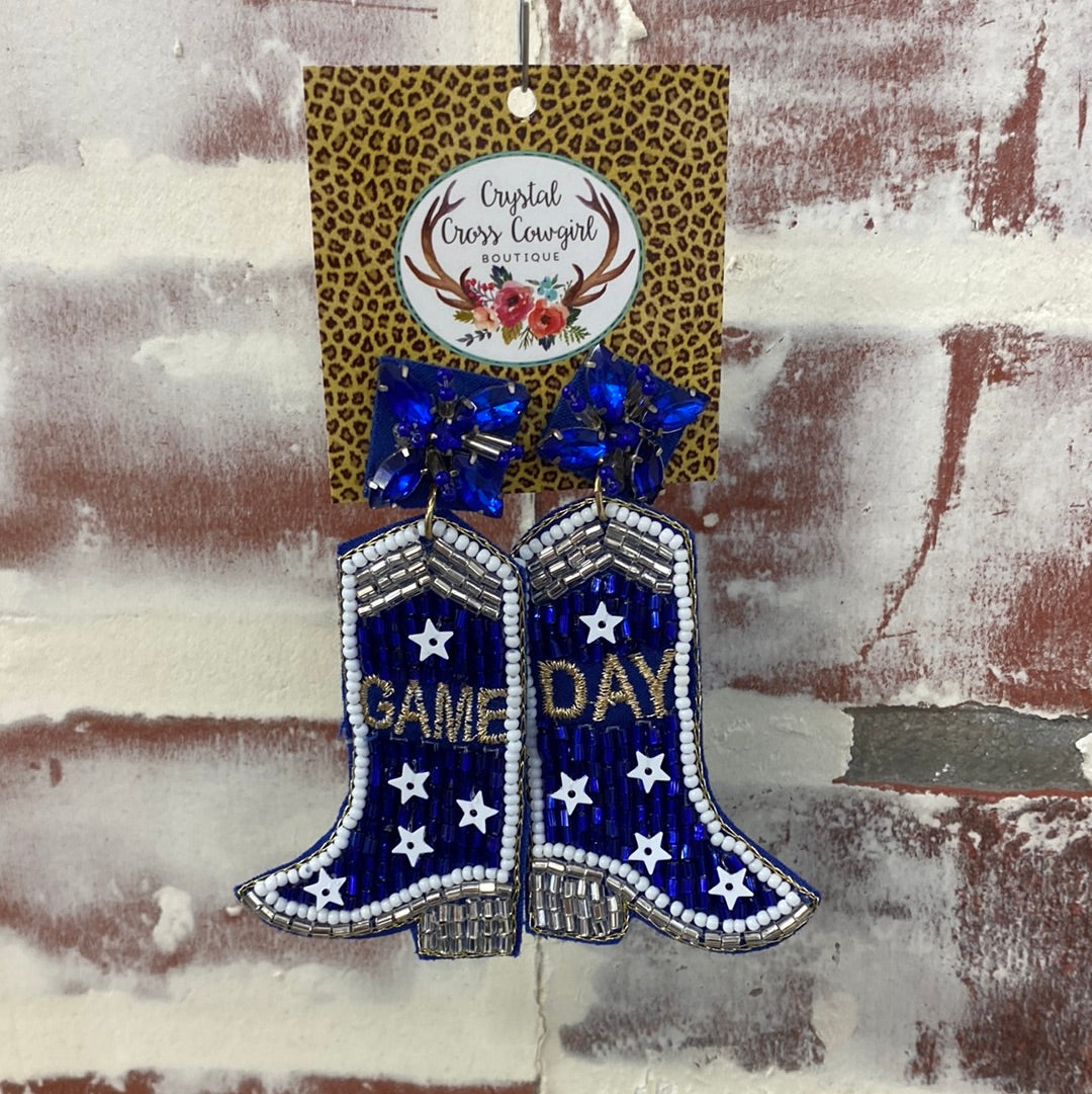 Beaded Game Day Boots Earrings