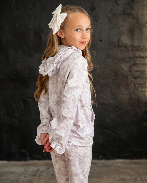 Girls Ruffle Little Camo Set
