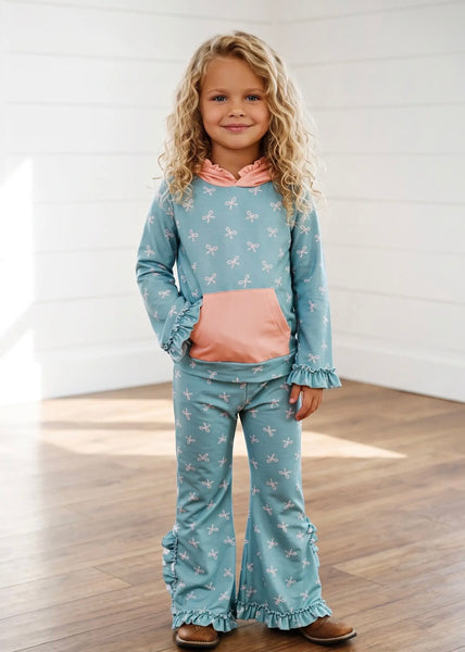Girls Lucy Ruffle Hooded Set