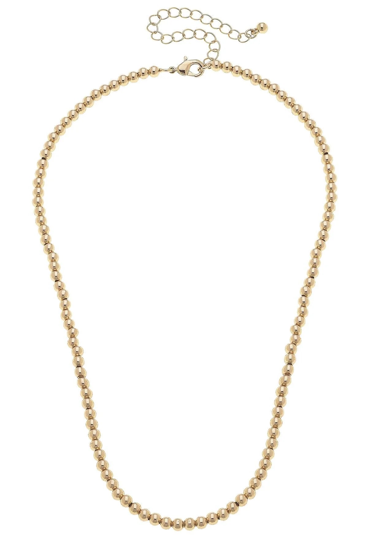 Walker Ball Bead Charm Necklace Base in Shiny Gold