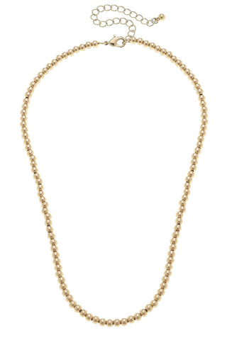 Walker Ball Bead Charm Necklace Base in Shiny Gold