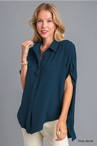 Erika Top-Teal Blue