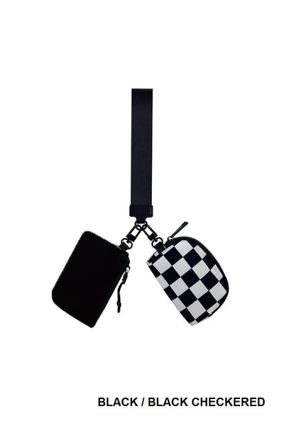 Dual Pouch Wristlet Keychain