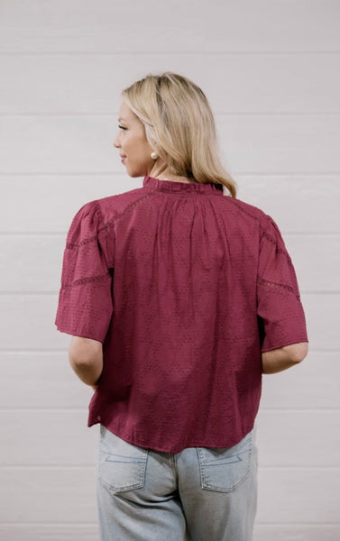 Oh My Stars Paige Top- Maroon