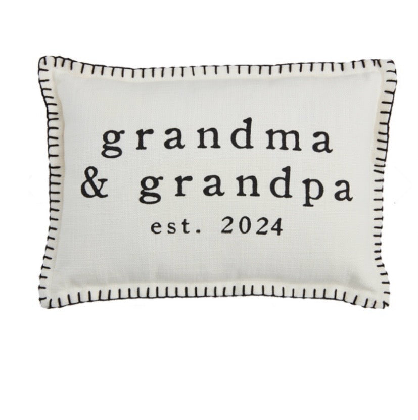 Mudpie Grandparents Est. 2024 Pillow