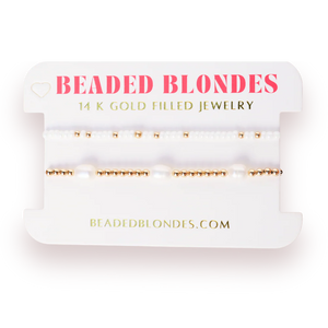 Beaded Blondes Poppi Pearl Luster Stack Bracelets