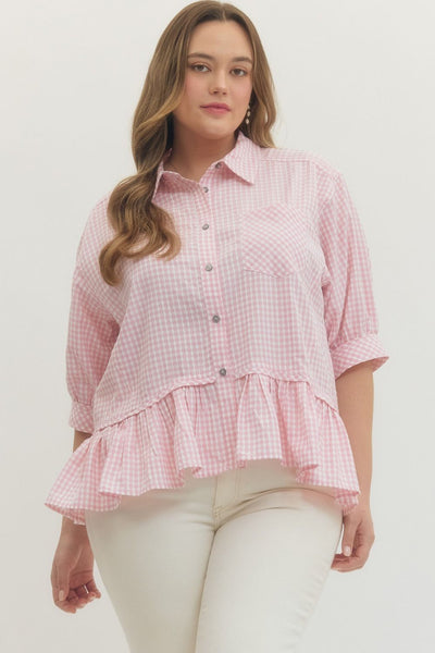 Curvy Sweet Talkin’ Gingham Top