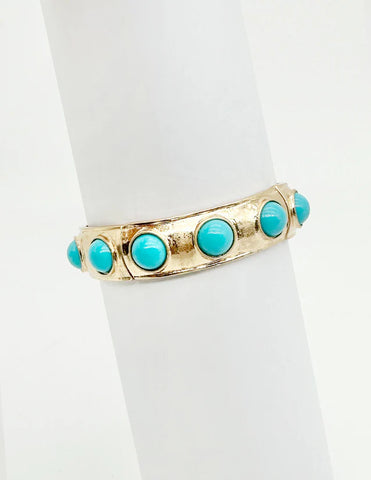Gold Bracelet with Turquoise Accents