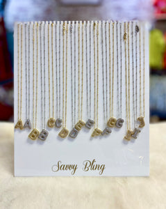 Savvy Bling Bubble Initial Necklace
