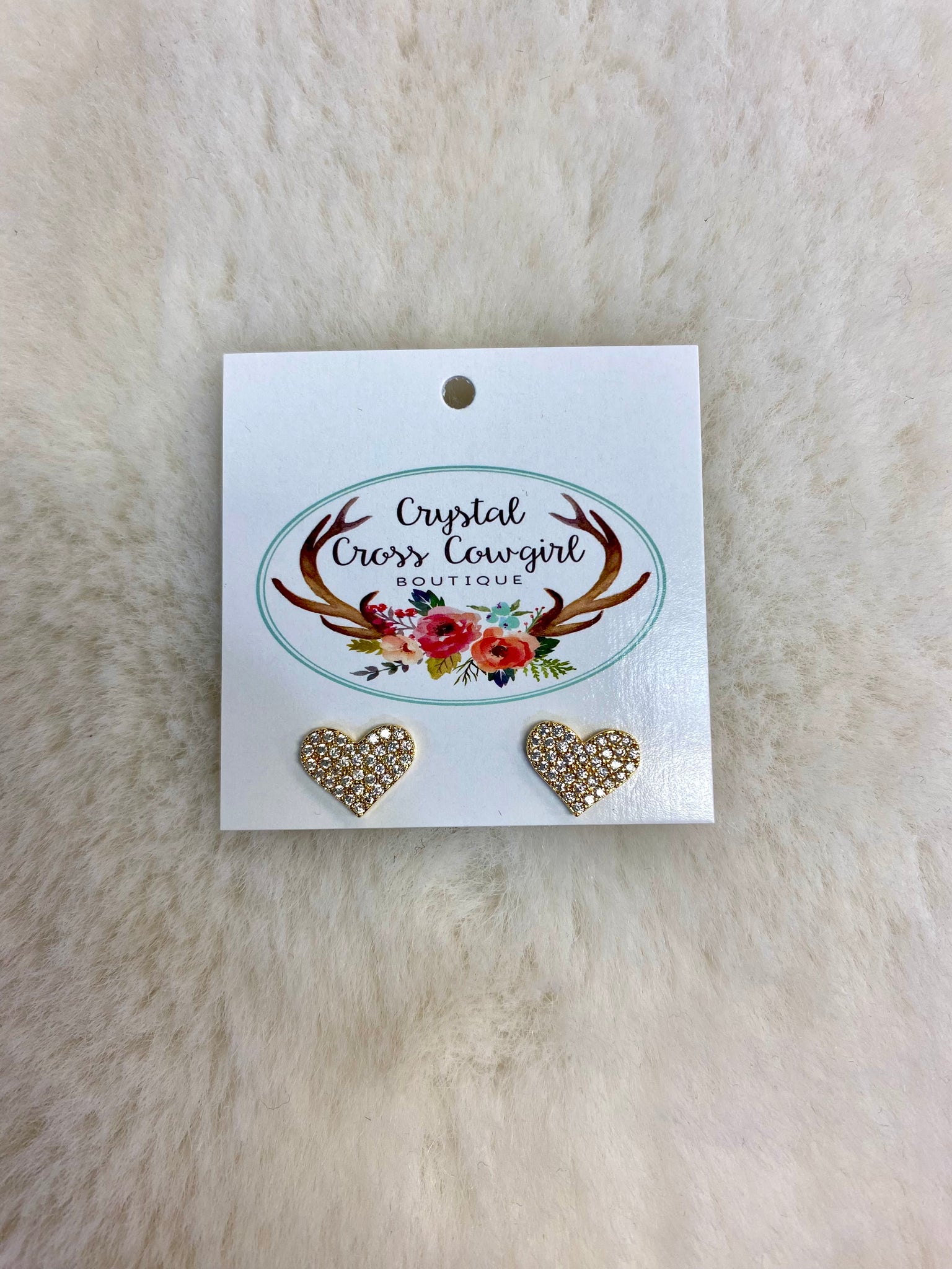 Gold Dipped Heart Stud Earrings