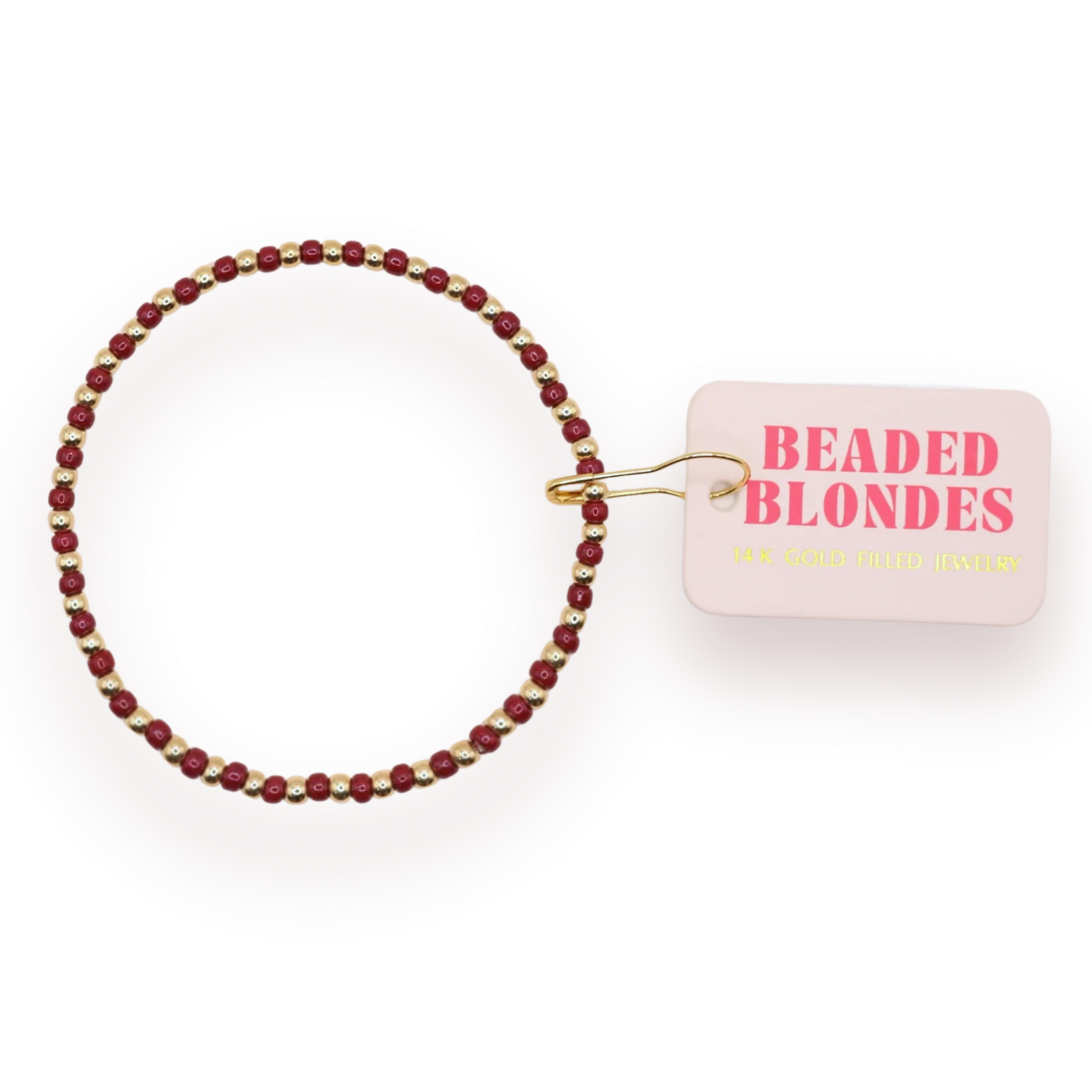 Beaded Blondes Demi Bracelet in Maroon