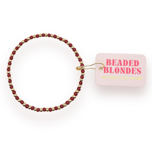 Beaded Blondes Demi Bracelet in Maroon