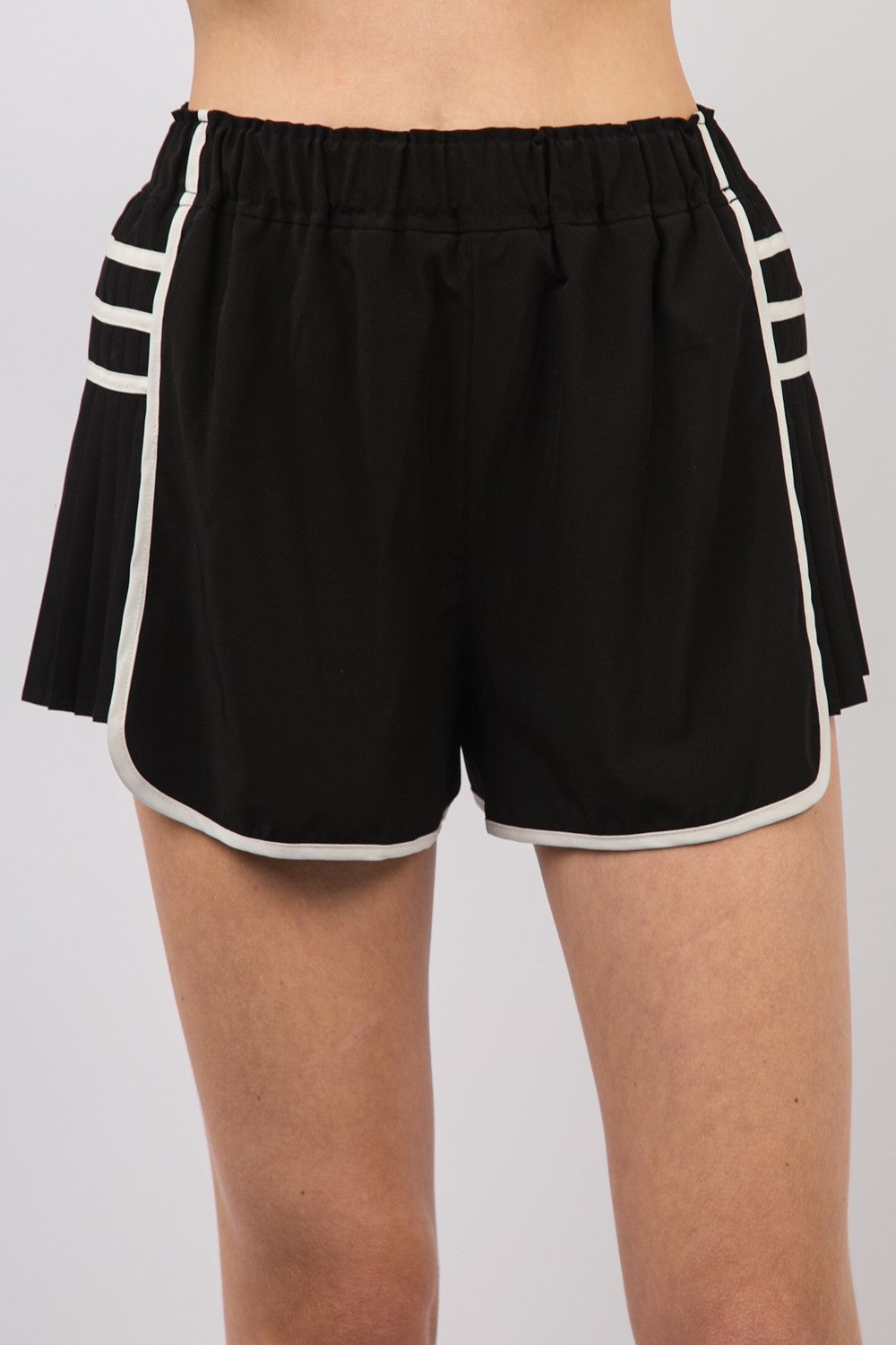 Side Pleated Activewear Shorts