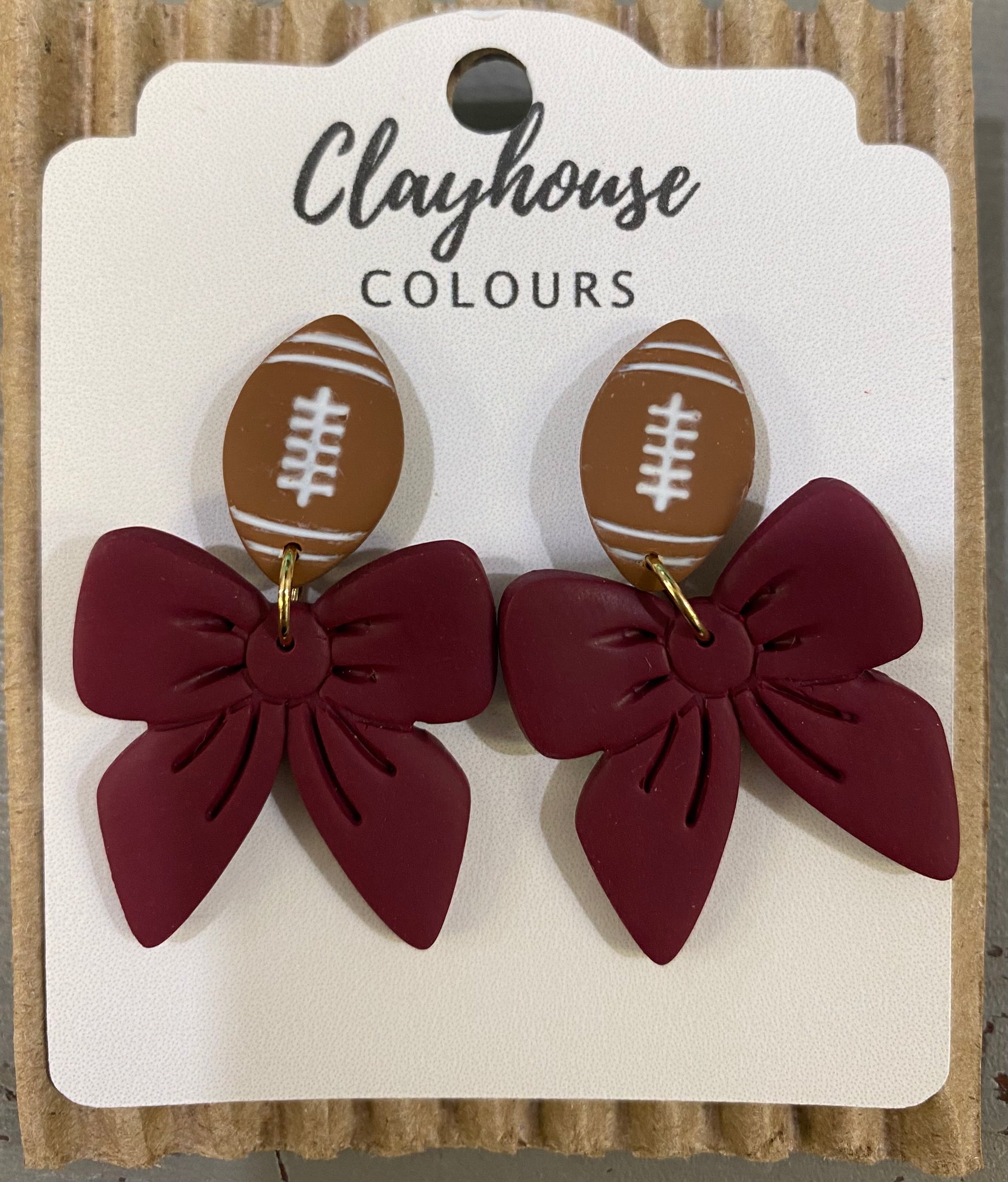 Football & Bow Earrings