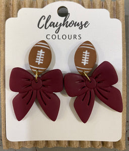 Football & Bow Earrings